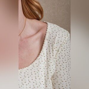 Neuflora Mallory Long Sleeve Floral Tee Top XS